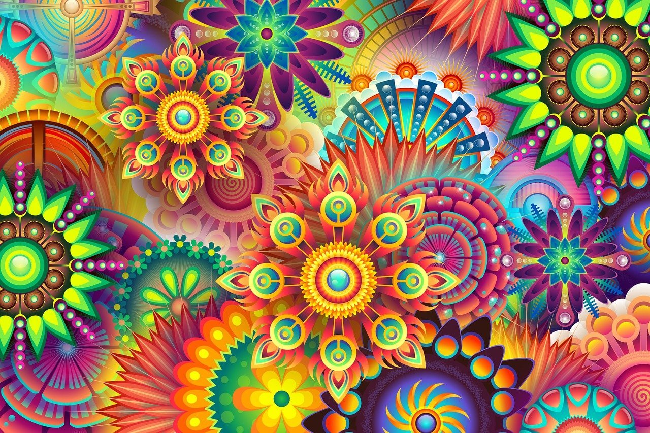mandalas, colorful, abstract, Psychedelics