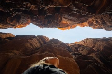 a person looking out from a cave in the desert, Exposure therapy