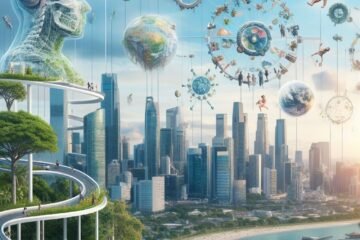 An image showing a futuristic cityscape to illustrate an article about Bronfenbrenner's ecological theory on self-transcendence.org