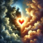 An abstract representation of an inner critic turning into an inner supporter.