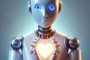 An empathetic AI, represented as a humanoid robot.