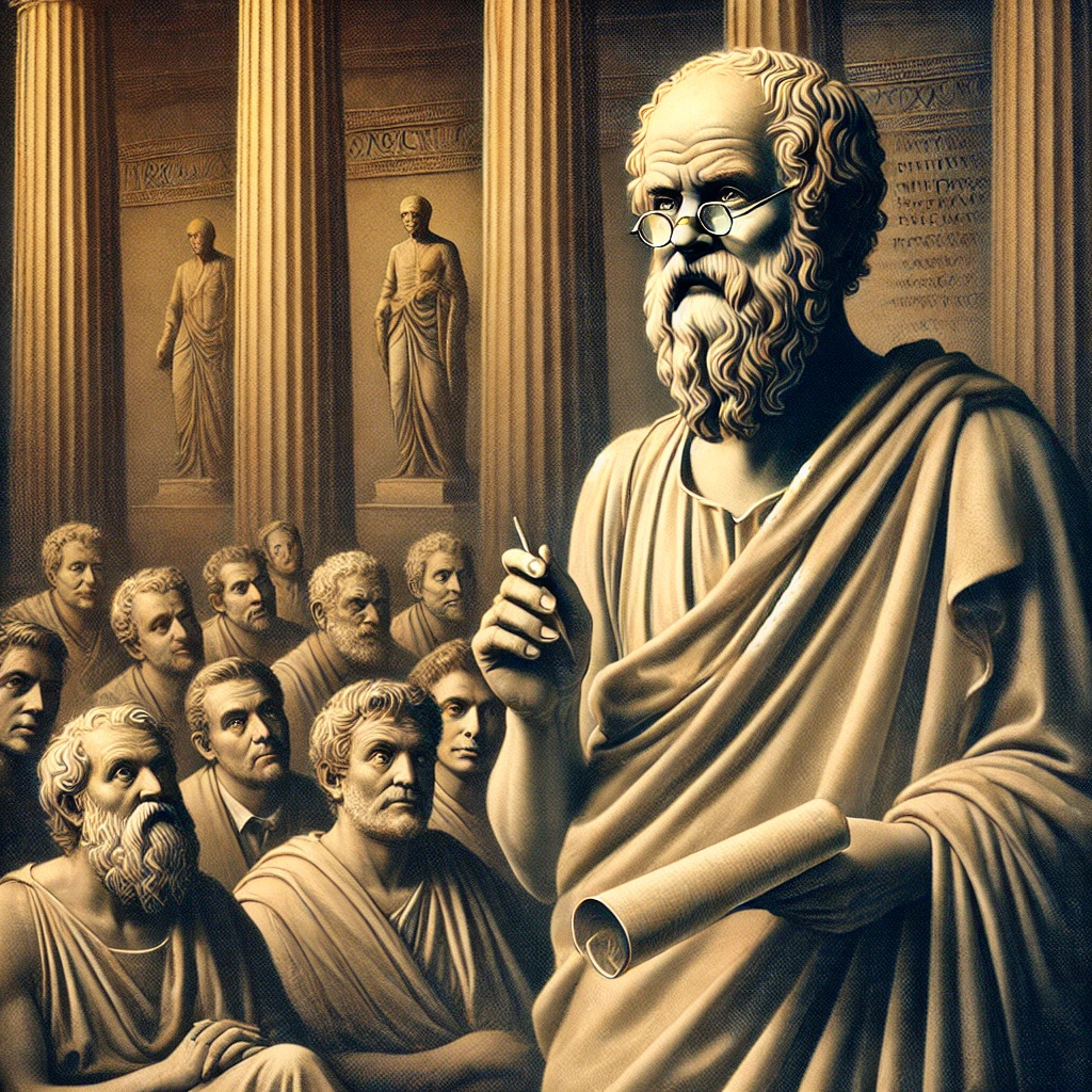 A classical depiction of the Greek philosopher Socrates