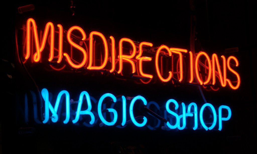 Misdirections Magic Shop Sign