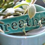 breathe - a picture of a basked, and a sign