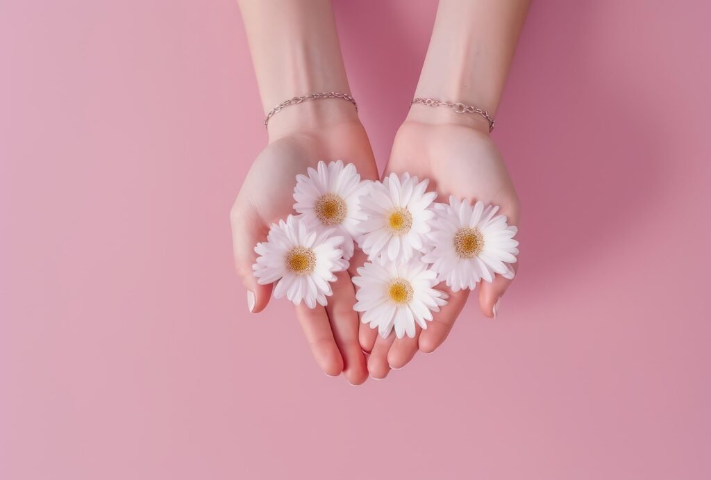 flower, beauty, hand, petals, bloom, nature, spa, woman, care, body, pink, manicure, cosmetics, orchid