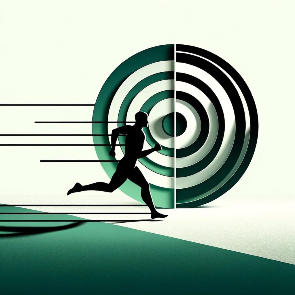 target, goal, self esteem, running, run, fitness, sport, race, ai generated