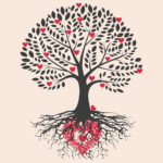 love, harvest, nature, drawing, tree of life, heart, plants, tree, who sows love, to harvest