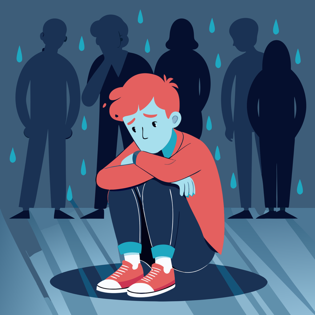 ai generated, bully, bullying, boy, child, portrait, cartoon